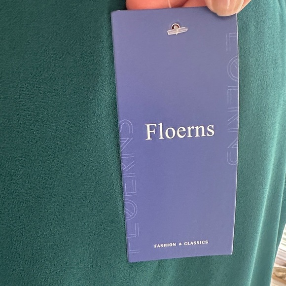 Teal Midi ruffle Dress for Women - Picture 2 of 8